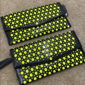 Neon and Black Clutch purse